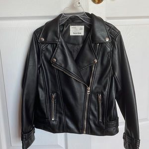 Zara girls soft leather jacket